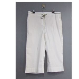 NEW Talbots White Capris Wide Crop Size 14P
